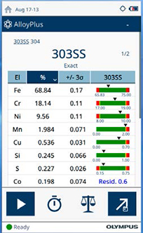 圖3：Vanta分析儀所提供的準確可靠的讀數(shù)有助于輕松確定合金的組成成分。